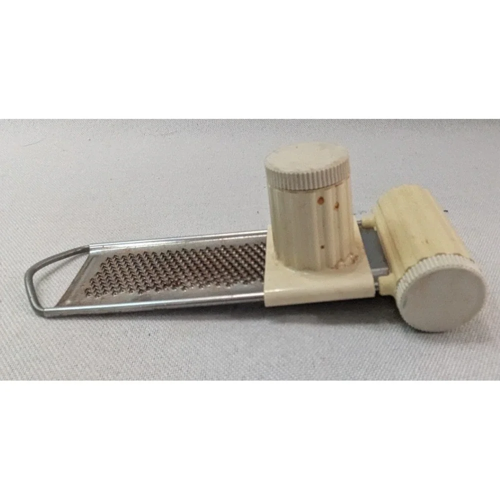 Vintage Rotary Cheese Grater Manual Hand Crank Cream Plastic Stainless Fair
